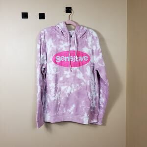 By Samii Ryan Pink Tie-dye Oversize Sensitive Hooded Sweatshirt Size M